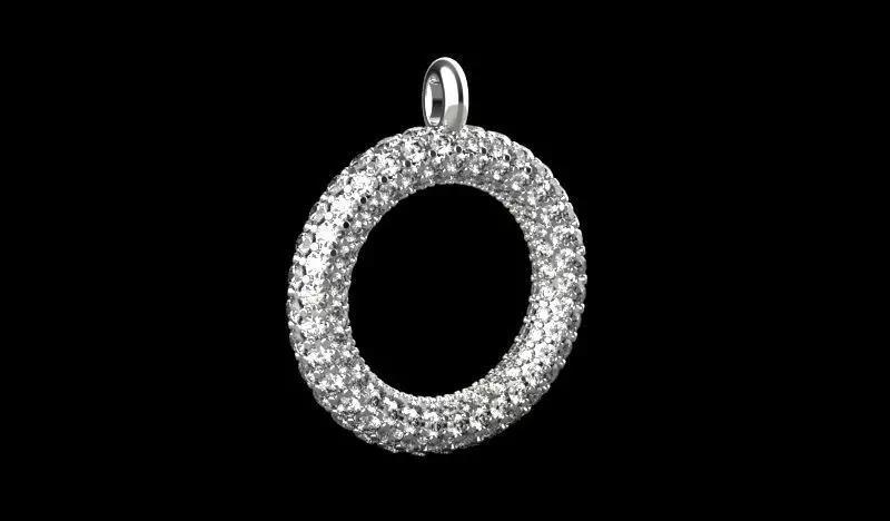 bagel pendant in a sprinkling of stones