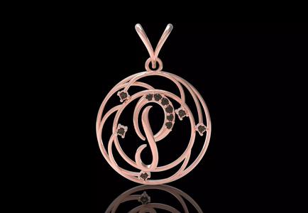 Alphabet P Diamond Pendant
