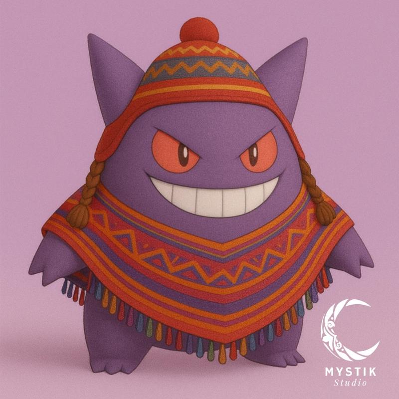 Andean Gengar - Dark and cultural Pokémon STL style figure