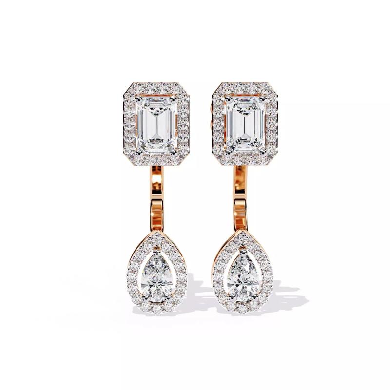 Diamond Earrings 360 animation renders 3dm stl details