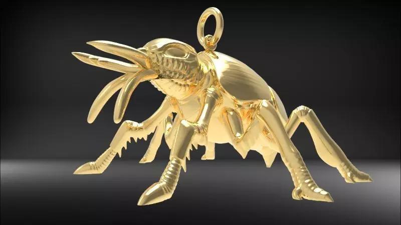 Beetle pendant necklace charm jewelry