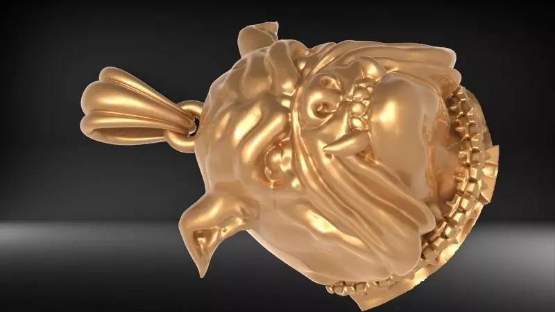 Bull Dog Head Pendant Charm Necklace Light Weight Jewelry