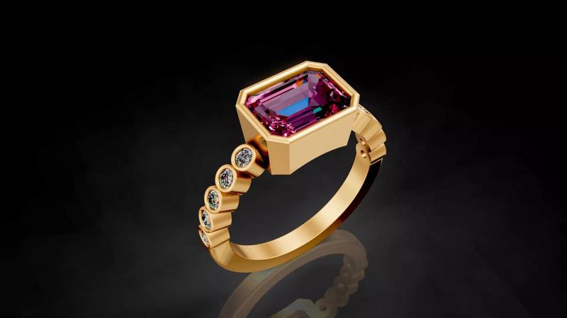 Lux  ring  printable gold jewelry printable 3D model