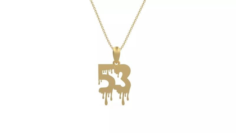 Model 1286 53 Bloody Terror Initial Number Pendant