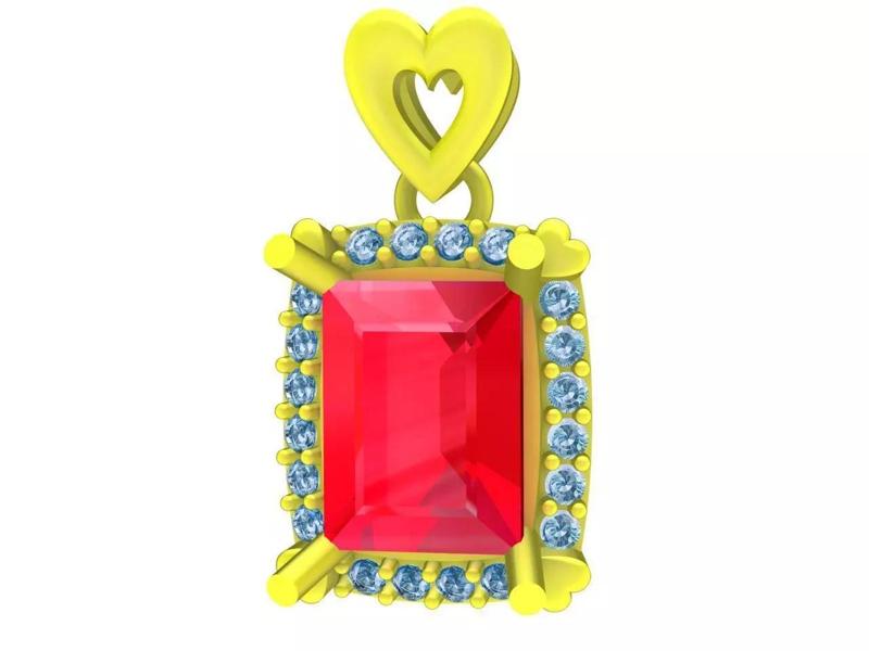 diamond emeral women pendant 4703