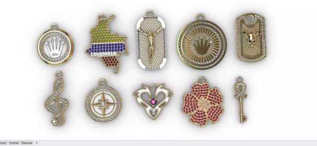 dijes- Colgantes paquete de 10 surtidos -v-
