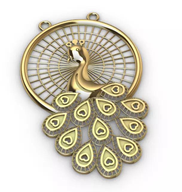 Peacock Pendant 3D Model  Elegant Jewelry Design  STL 3DM