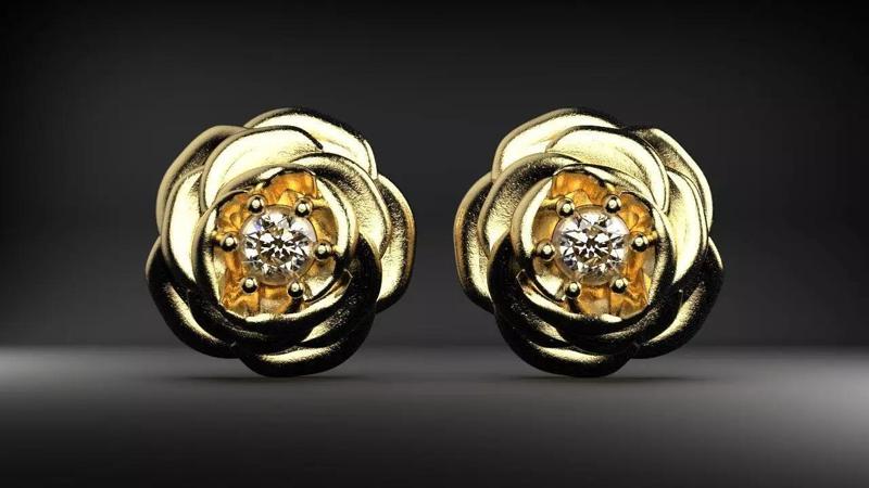 Valentine Rose Earring Stud