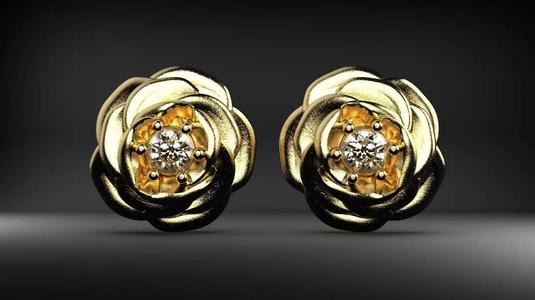 Valentine Rose Earring Stud