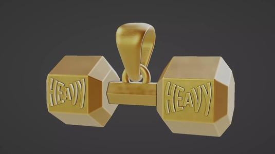 heavy dumbbell weight pendant w large bail