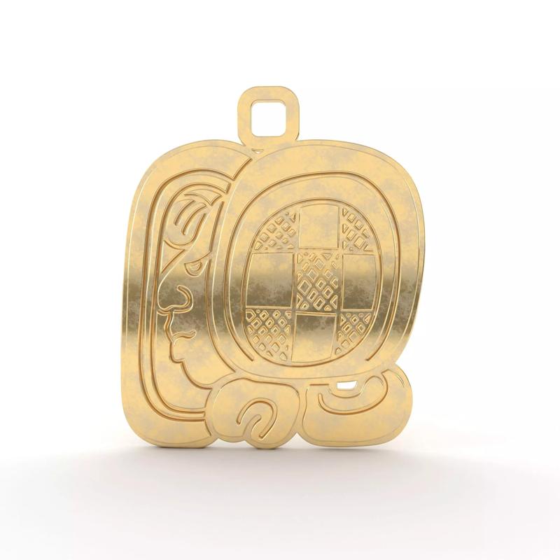 Mayan native glyph pendant 12