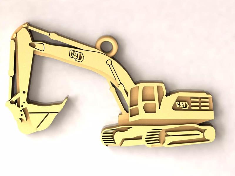Excavator Charm Pendant