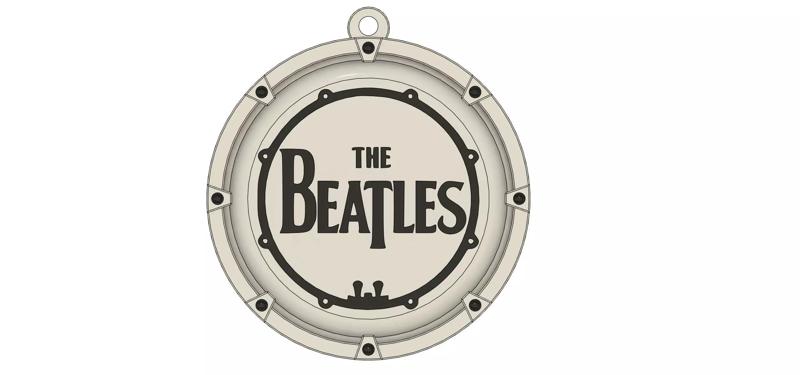 The Beatles Drum Logo Medallion Keychain