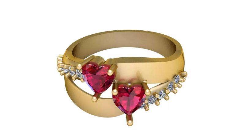 stylish heart ring  PANDANT 3D PRINTABLE MODAL