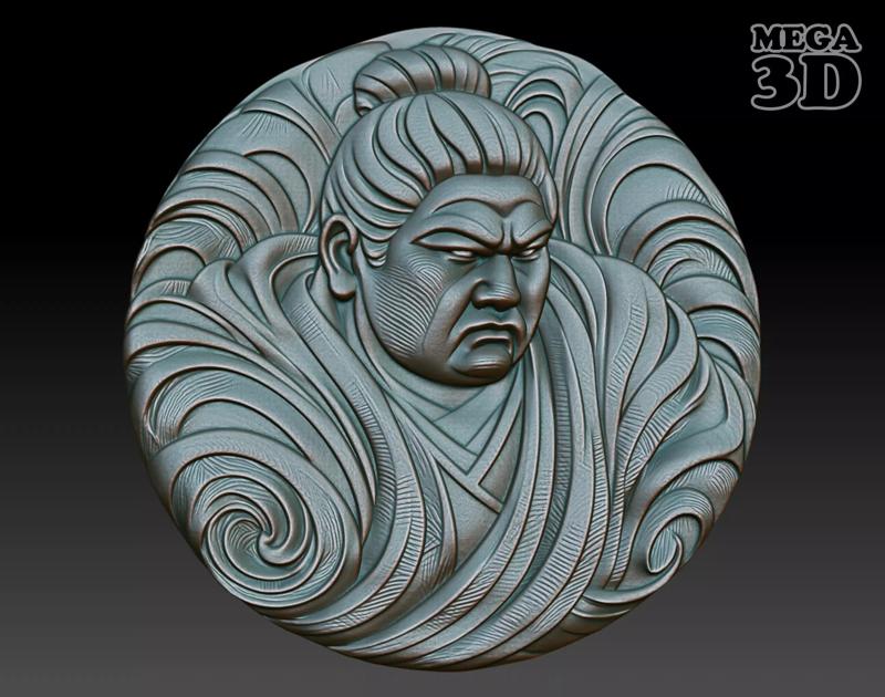 Sumo Wrestler basrelief 03 240802