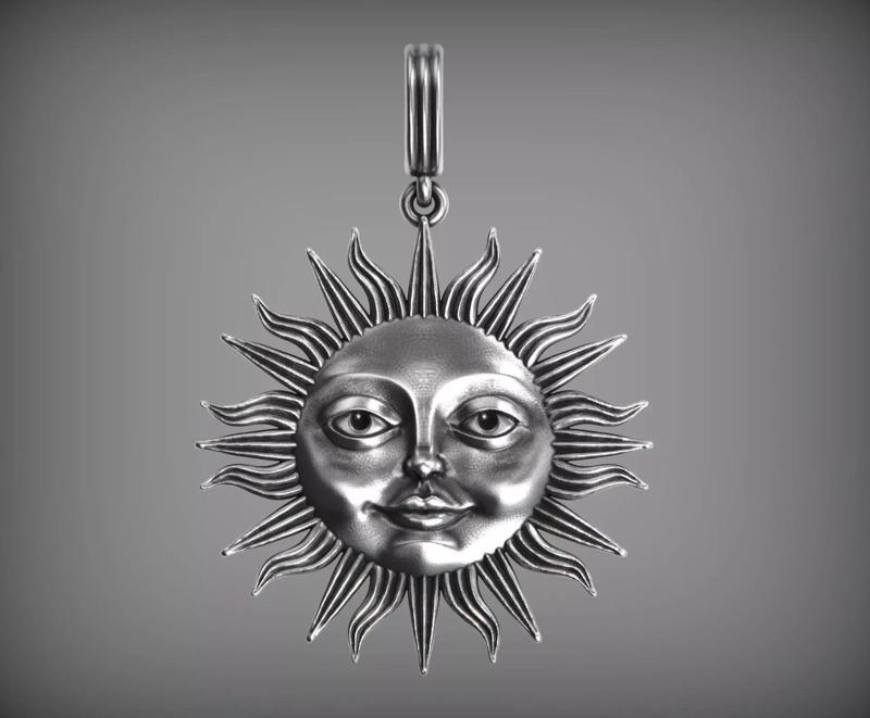 Sun face pendant