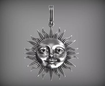 Sun face pendant