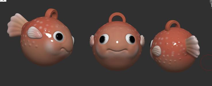 blowfish charm, keychain, cute