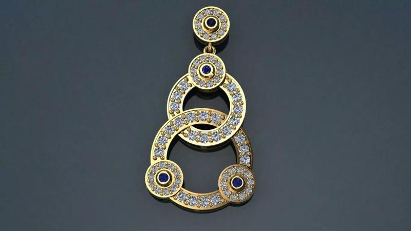 3D Jewelry Model - Orbit Pendant