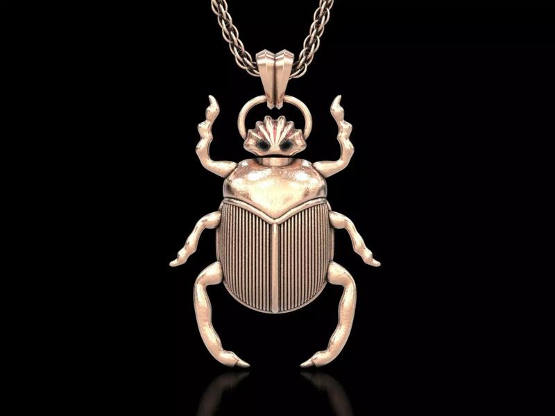The Scarab Beetle Perfume Bottle Pendant