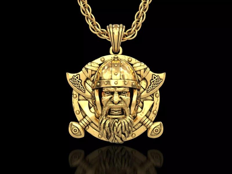 The Viking Warrior Shield Pendant