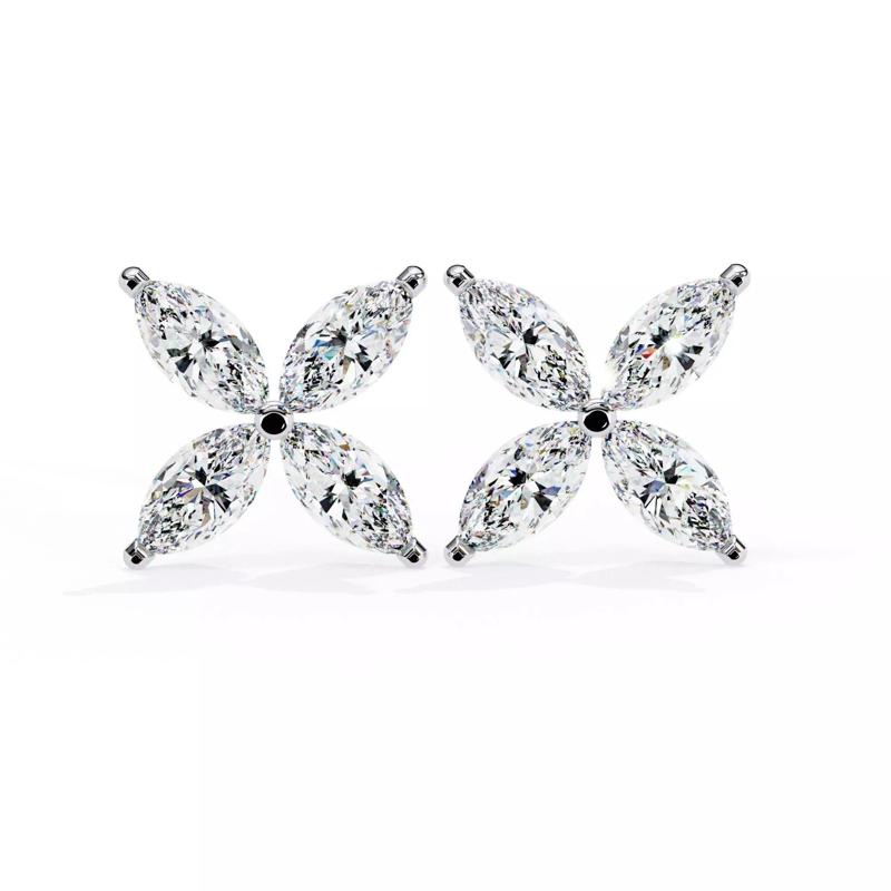 Diamond Studs Earrings 360 animation renders 3dm stl details