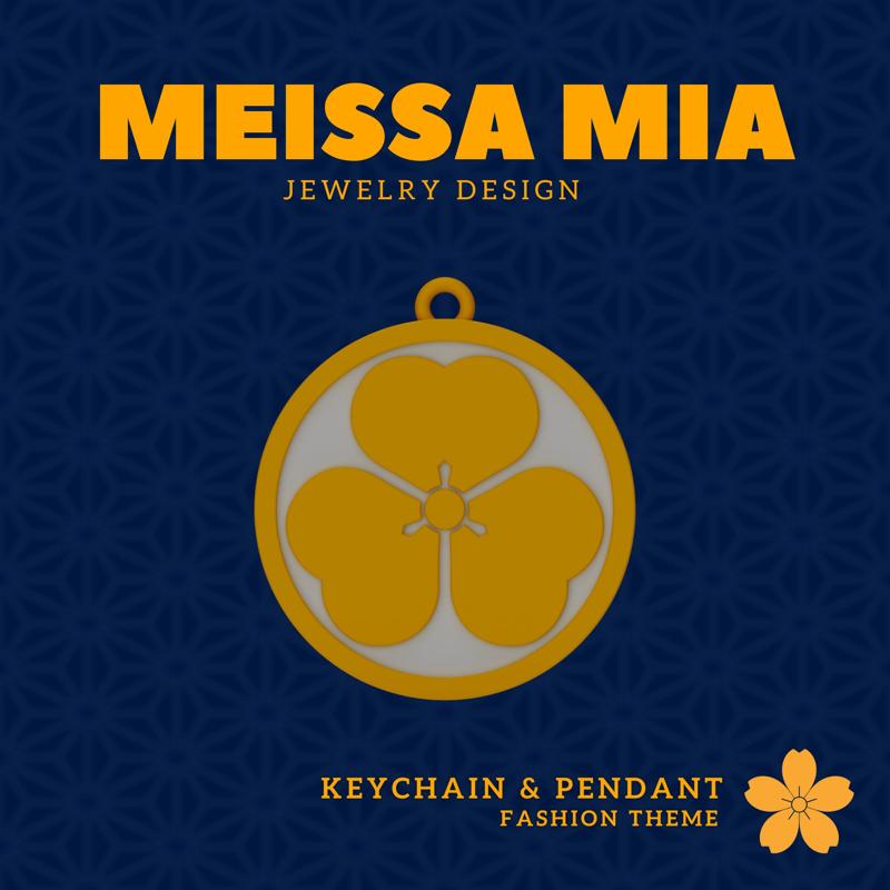 Coat of arm and Heritage Insignia - Carry Tradition – 3D Print File for Samurai Crest Keychain & Pendant - Japanese Samurai Family Crest Keychain - Kamon Pendant - Girl's Fashion Accessories