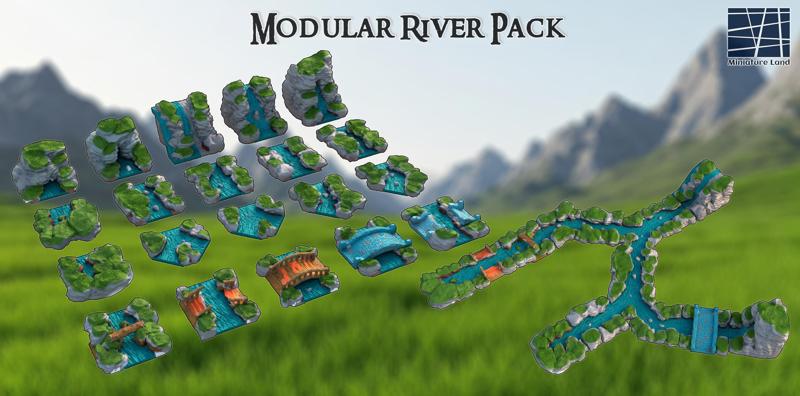 Modular River Pack  28 mm Tabletop Terrain
