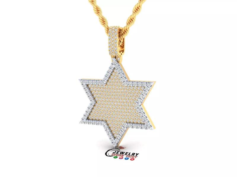 Custom Star Diamond Pendant - Star Diamond Necklace