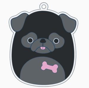 Squishmallow Black Pug Bongo Key Chain