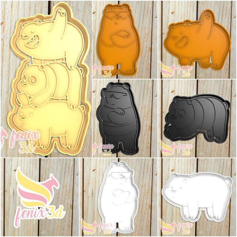 Set of 7 cookie cutters Outrageous Bears