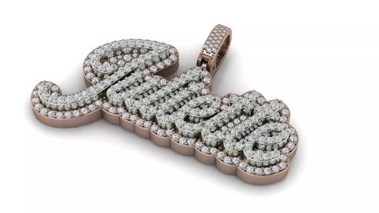 Custom Diamond Name Pendant JULIETTE