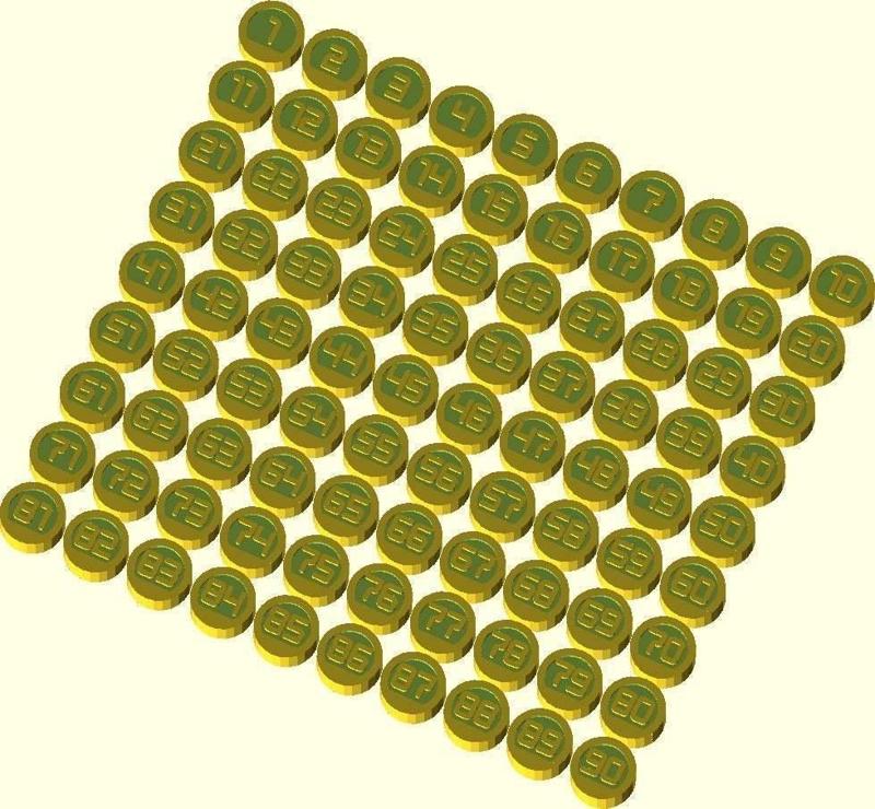 Tombola (Bingo) parametric counters set