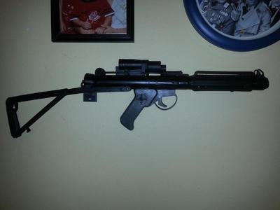 Wall mount display bracket for "Blaster Rifle Print Ready"