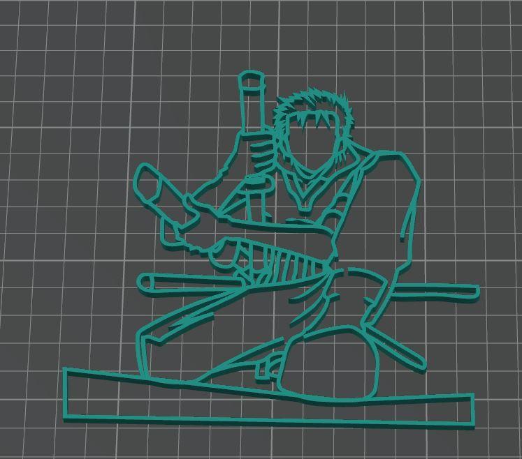 Zoro one piece wall silhouette