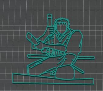 Zoro one piece wall silhouette