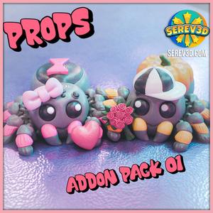 Serev3D Props Addon Pack - Love Edition (Ghosts, Spiders & Minis, STL/3MF, No Supports)