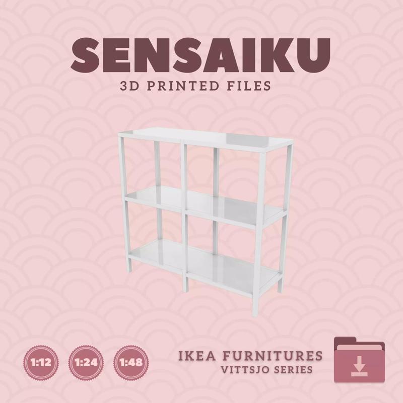 VITTSJO Shelf Unit 39 In for Mini Dollhouse - IKEA - 3D Print