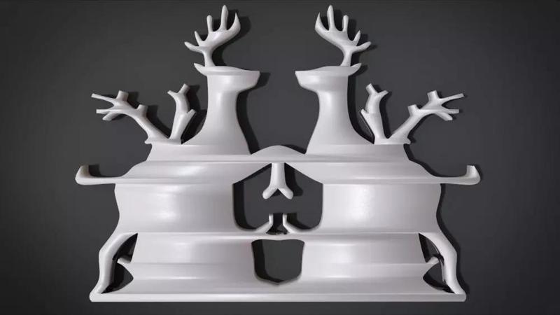 Wall decoration with deer motif