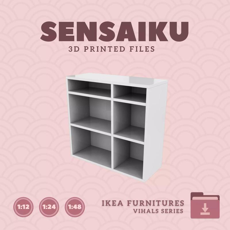 VIHALS Shelving Unit 37 In for Mini Dollhouse - IKEA - 3D Print