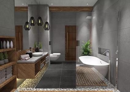 Modern Contemporary Bathroom Model Sketchup with Vray 2 Ready