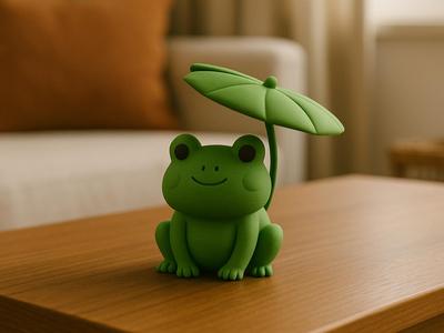 Frog with Umbrella Figurine (AMS)