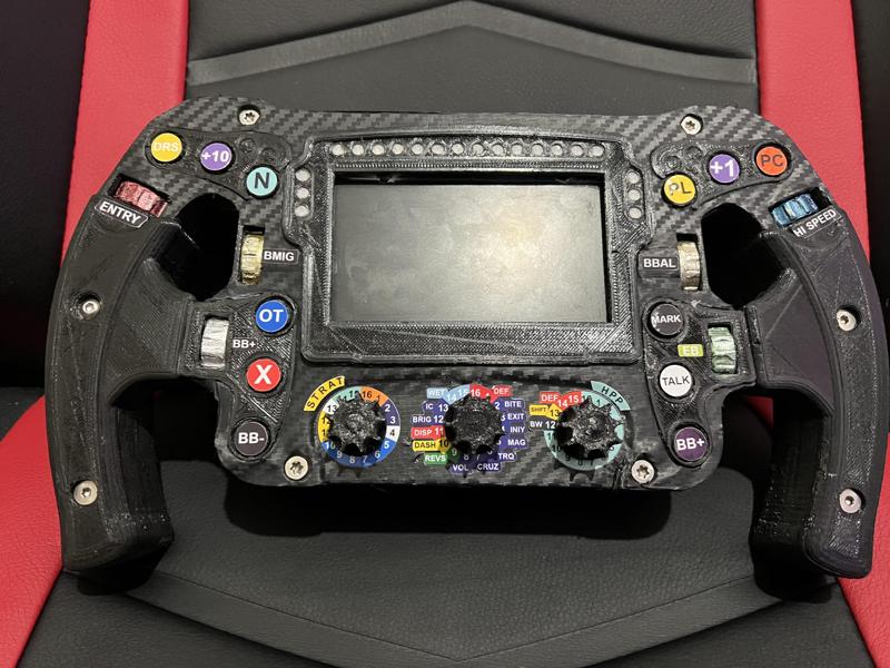 Merc W12 F1 steering wheel (full for bigger printers and split for smaller printers)