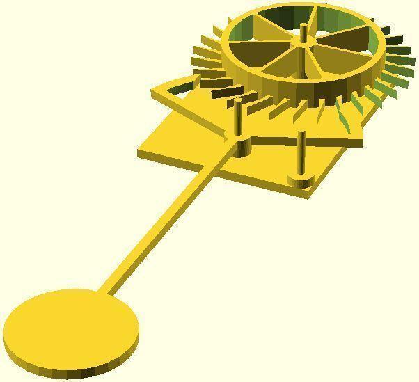 Rubber-Band Powered Escapement w/Pendulum