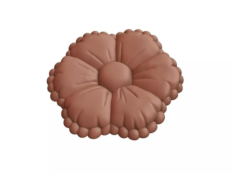 3D Printable Ornamental Flower - High-Detail Decorative Relief
