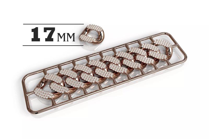 17mm Wide CUBAN Link Chain - SOLID FOR BRACELETS OR NECKLACE