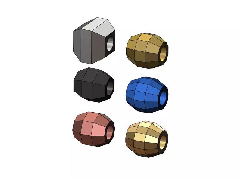 Geometric faceted beads and charms