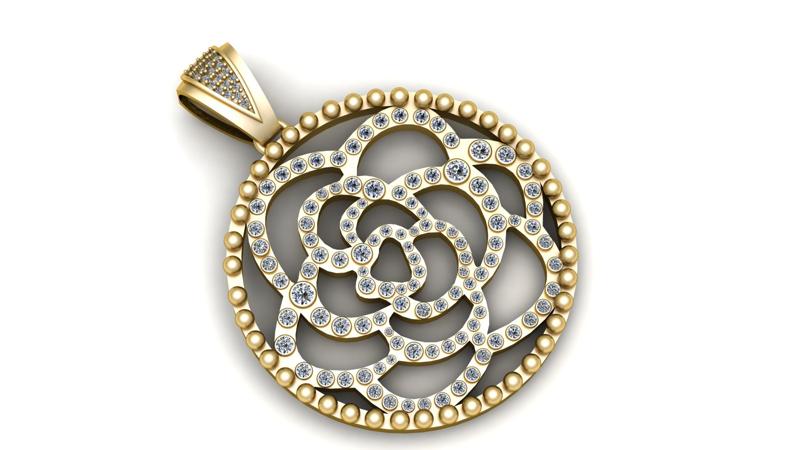 Heart Locket Pendant within a Circular Frame