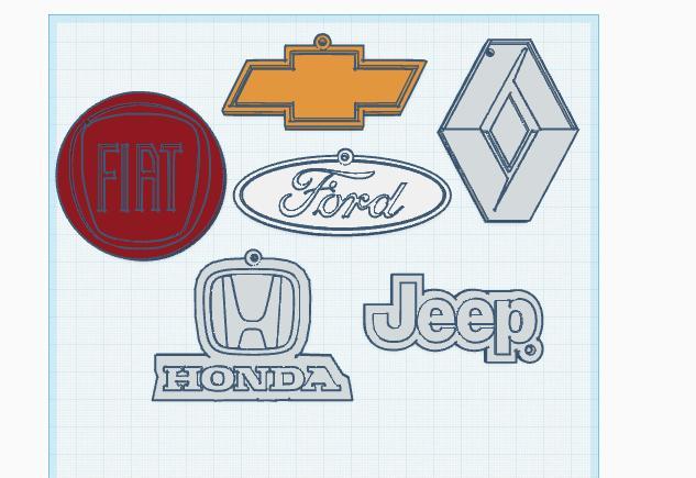 PACK1 6 CAR KEY RINGS