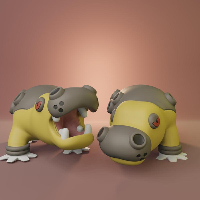 Pokemon - Hippowdon with 2 different poses